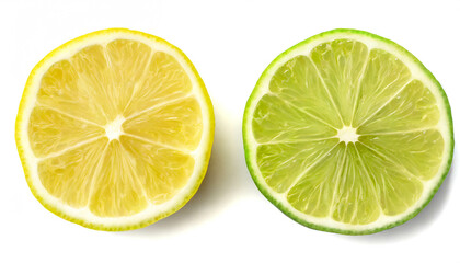 Zitronenscheibe ,limettenscheibe isoliert auf wei&szlig;en Hintergrund, Freisteller 
