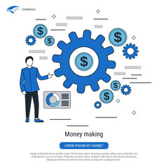 Money making flat design style vector concept illustration