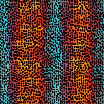 Colorful Leopard spot seamless pattern background. Wild animal vibrant multicolored cheetah skin, leo texture for fashion print design, textile, wallpaper, background, wrapping, fabric.