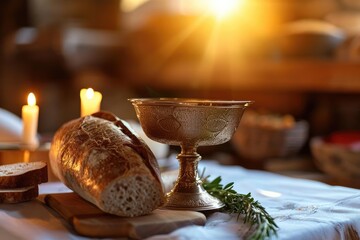 Jesus and the bread of life in a sacred communion