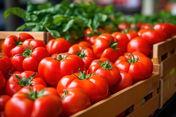 tomatoes in a wooden box