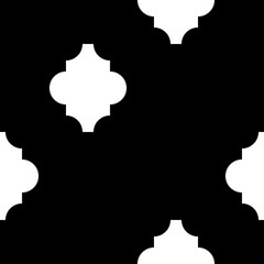 Seamless pattern with ogee tiles ornament. Oriental traditional ornamentation with repeated quatrefoil shapes. Ancient mosaic wallpaper. Tile motif. Digital paper, textile print, web design. Vector.