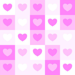 vector of pink heart tile pattern seamless background. graphic element background design for love and valentine's day.