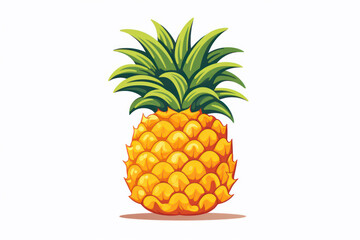 Fresh and Juicy Pineapple: A Tropical Delight on a White Background