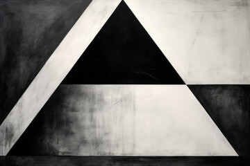 Black and white background, with a white triangles Abstract modern minimal Black and white triangle