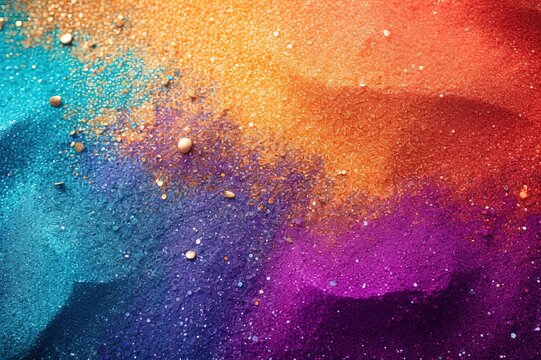 Cosmic color burst, shimming powder texture