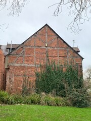 Exposed beams on a building