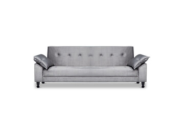 grey sofa comebed on white background
