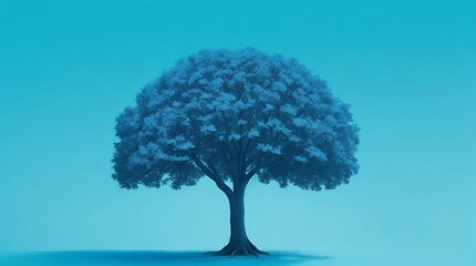 Big tree in the blue background