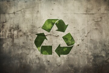 Recycling symbol in grunge style. Environmental protection, ecology, recycling concept