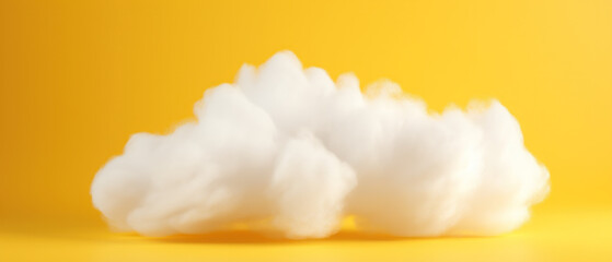 White cloud on yellow background