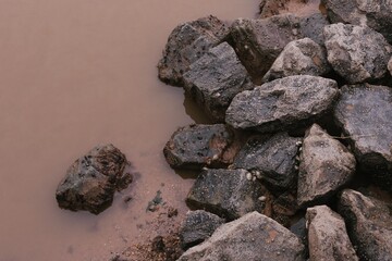 rocks and water on the beach 