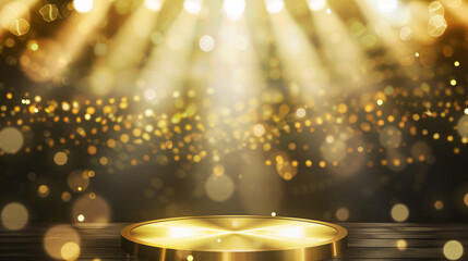 Golden scene with light rays effect. arabic showy vibe background