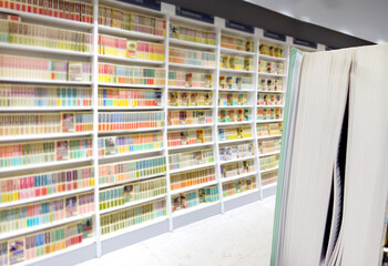 book cafe ,bookstore,.buying a book in a store