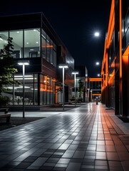 Modern building photography at the night