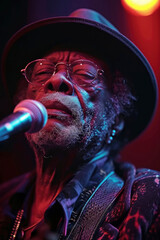 An American jazz singer in a club