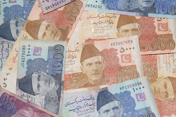 Pakistani currency notes as backgrond
