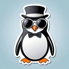 Obraz premium penguin with glasses