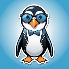 Obraz premium penguin with glasses