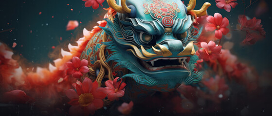 Year of the dragon, chinese zodiac 2024 - obrazy, fototapety, plakaty