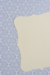 part of a smooth ivory card with scalloped or curvy edges on holiday scrapbooking paper
