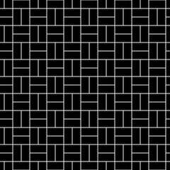 Seamless pattern with parquet ornament. Bricks cladding floor. Rectangle slabs tessellation image. Repeated stones ornamental background. Mosaic motif. Flooring wallpaper. Digital paper. Vector art.