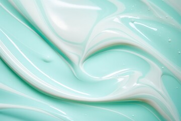 close-up, background from the texture of white turquoise cream