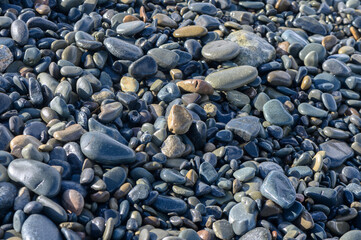 sea ​​stones on the beach of Cyprus in winter 1