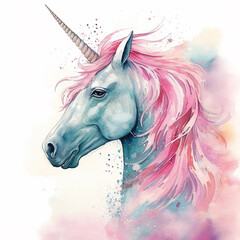 Beautiful horse unicorn mythology cute animal full of colors 