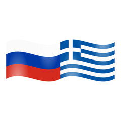 National flag of Russia and Greece