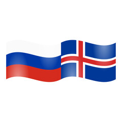 National flag of Russia and Iceland