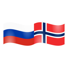 National flag of Russia and Norway