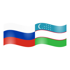 National flag of Russia and Uzbekistan	
