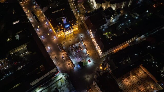 City Square in Novi Sad in hyperlapse, for the new year. High quality 4k footage