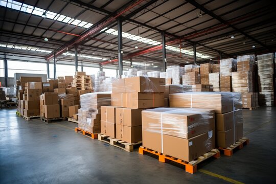 Warehouse Stock Filled with Various Goods for Efficient and Timely Logistic Deliveries