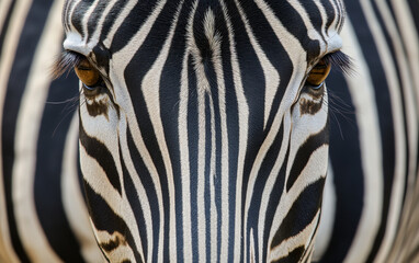 Zebra face close up .Generative AI