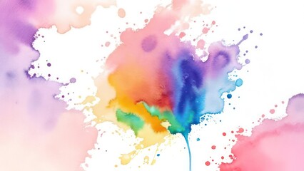 Light background with multi-colored watercolor stain