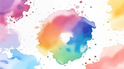 Light background with multi-colored watercolor stain