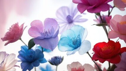 Flowers and hearts. Beautiful festive background.