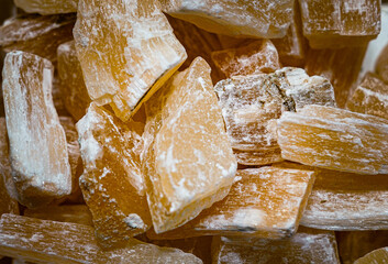 Yellow citrine stones. Mineral exchange. 