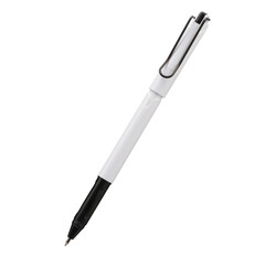 Ballpoint pen isolated on transparent background, elegant pen in white. Png Isolated background.