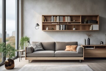 Mid-century modern living room interior design