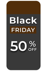 black friday discount label on transparent background