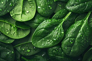 Fototapeta premium Fresh Spinach Leaves Background