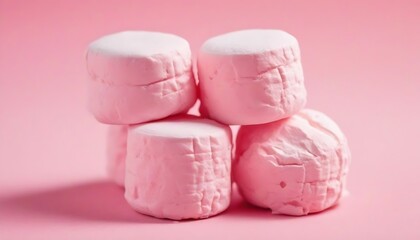 Pink candies on pink background 
