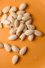 wooden cutting board with peanuts