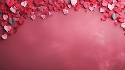 Plethora of Small Heart Shapes Scattered Across a Gradient Background - Valentine and Love Background