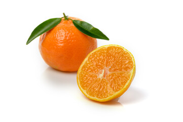 fresh juicy tangerines on a white background 3