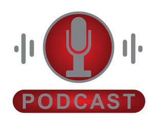 Podcast button icon. vector illustration