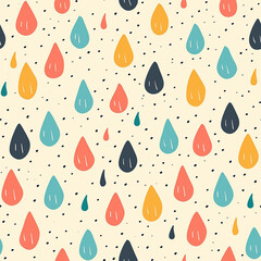 Playful Raindrops Seamless Pattern: Perfect for Children